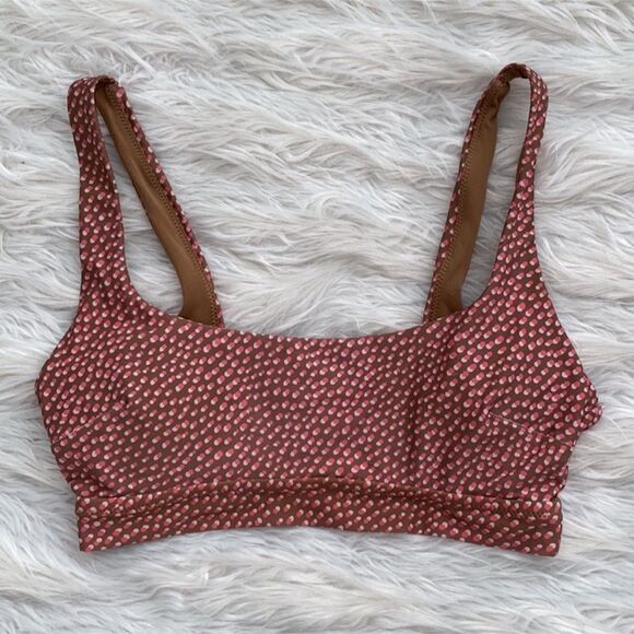 Aerie | Polka Dot Wide Strap Scoop Bikini Top Swimsuit Size M - Picture 4 of 8